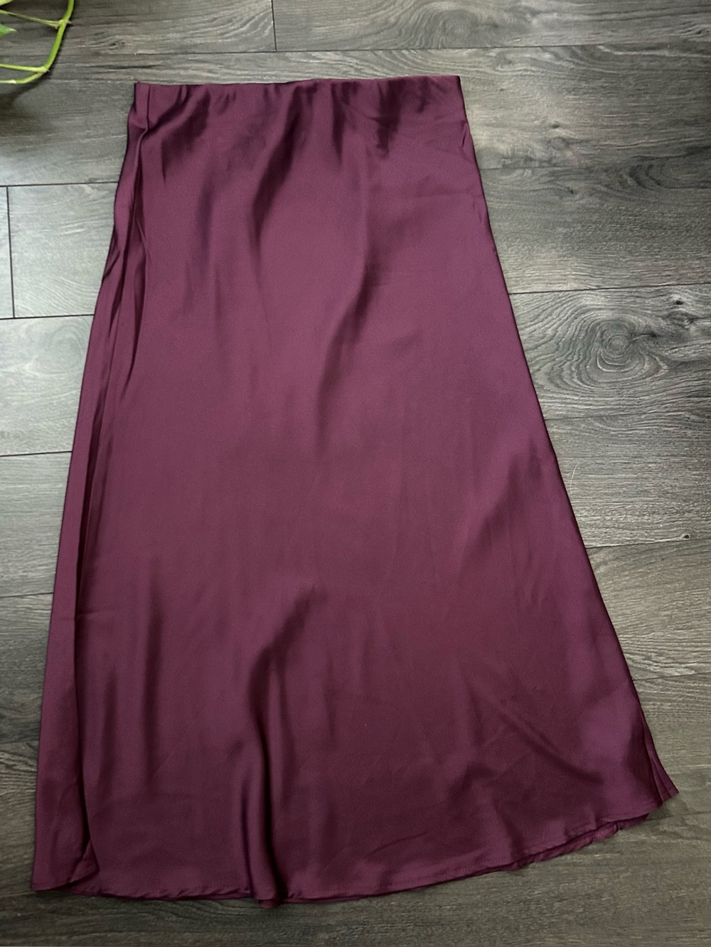Burgundy Satin Skirt